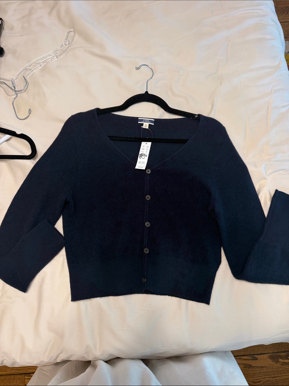 J. Crew Dark Navy V-Neck Buttoned Cardigan